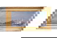 Peter Layne Arguimbau, American 1951-, New York Harbor “ Mariette&rdquo;, Oil on Panel