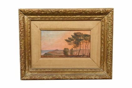 Peter Layne Arguimbau, American 1951-, Cliff Scene, Oil on Panel
