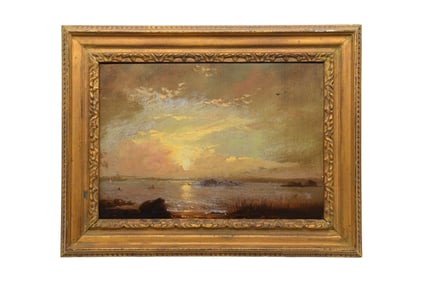 Peter Layne Arguimbau, American 1951-, Seaside Sunset, Oil on Panel