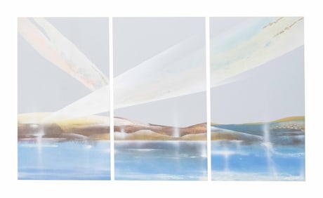 Elba Alvarez, Venezuela 1944-2005, Framed Triptych, Oil and Acrylic on Paper