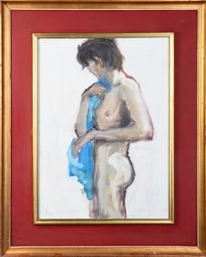 John Carter, Standing Nude, Oil on Paper