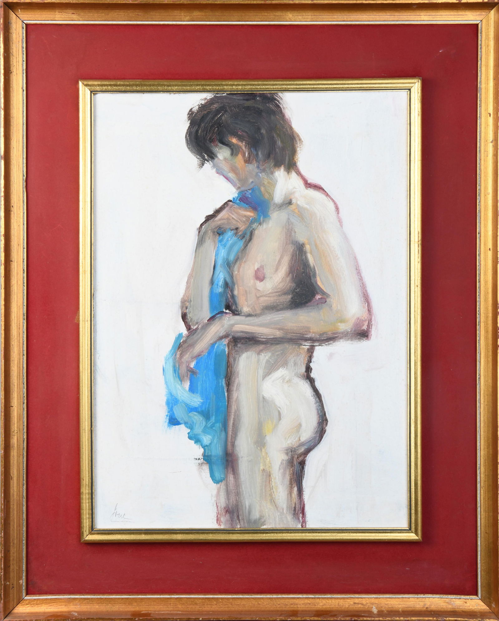 John Carter, Standing Nude, Oil on Paper: John CarterStanding NudeOil on PaperApproximate size: 21.5” H x 15.25” WApproximate size including frame: 30” H x 24” W