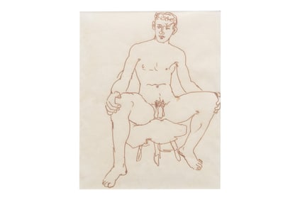 Peter Samuelson, British 1912-1996, A Seated Figure, 1960, Pen and Ink on paper