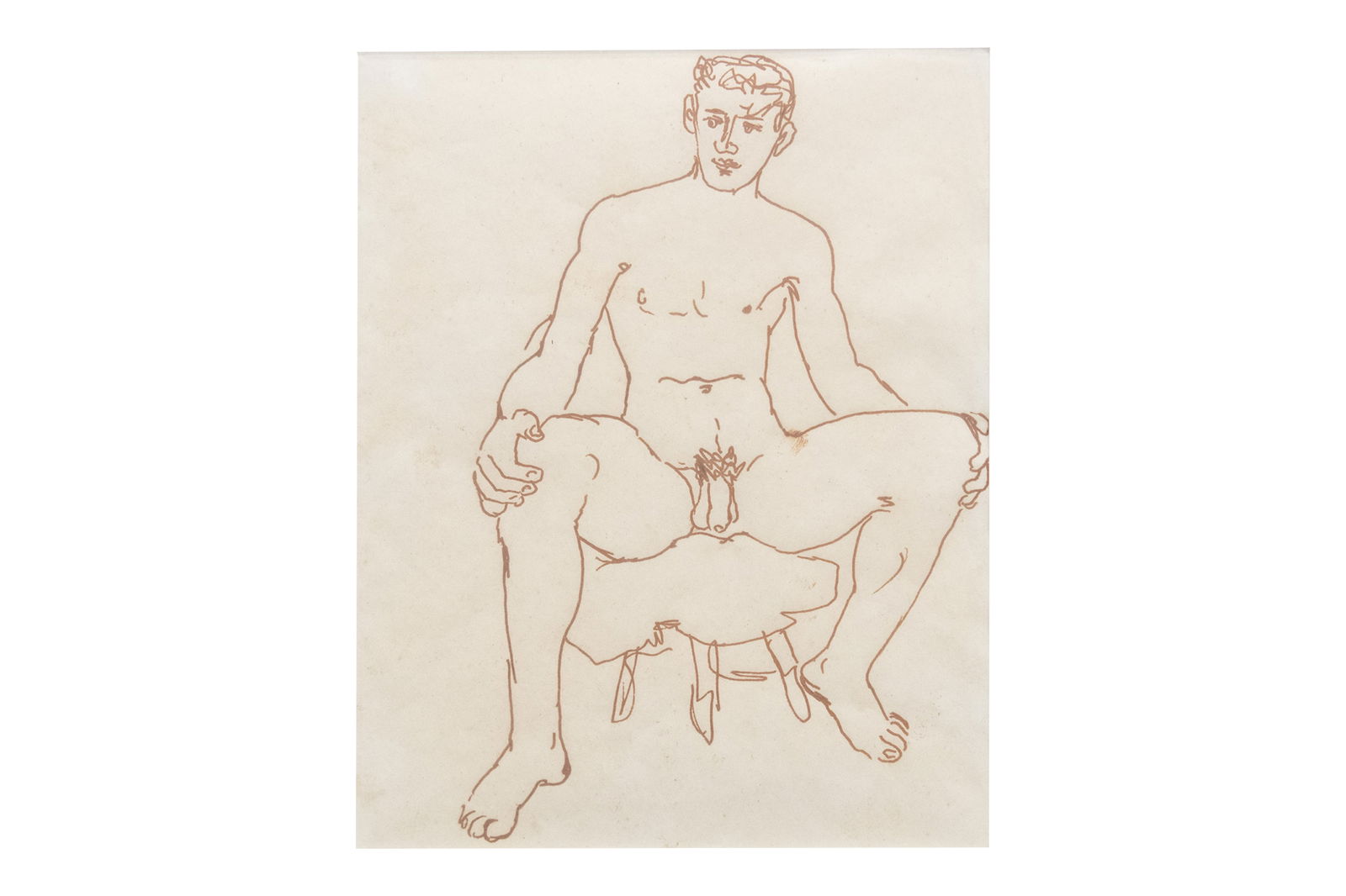 Peter Samuelson, British 1912-1996, A Seated Figure, 1960, Pen and Ink on paper: Peter SamuelsonBritish, 1912-1996A Seated Figure, 1960Pen and Ink on paperApproximate image size: 9.75” H x 7.75” WApproximate frame size: 16.375” H x 14” W