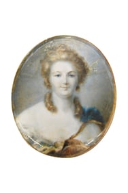 Jean Baptiste Isabey, French 1767-1855, Henriette D'Orleans Oval Portrait Miniature