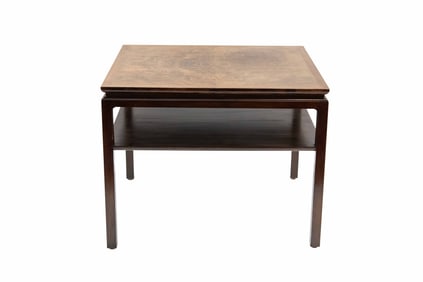 Mid Century Modern End Table Burl Wood Top
