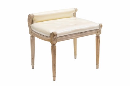 Neoclassical Style Tufted Vanity Bench Seat