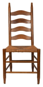 Antique Ladderback Rush Seat Chair