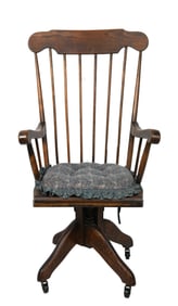 Antique Comb Back Windsor Rolling Desk Chair