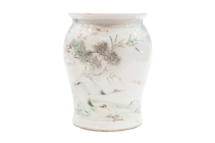 Chinese Crane Ceramic Garden Stool