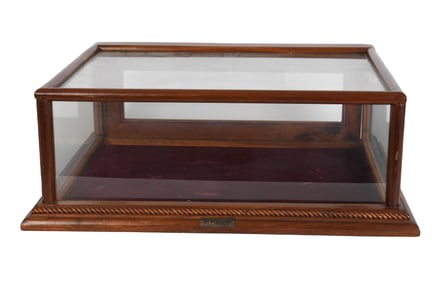 Antique Countertop Glass Display Case Showcase Cabinet with Carved Detail