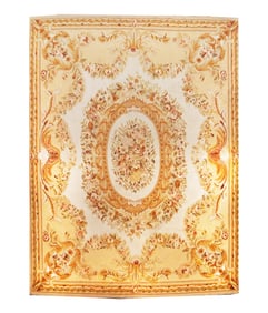 Vintage Aubusson Design Wool Rug