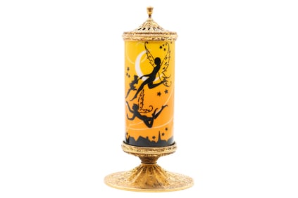 1920's DeVilbiss Fairies & Nymphs Glass Perfume/Oil Lamp