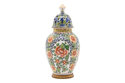 Antique Blue Floral Perfume/Oil Lamp