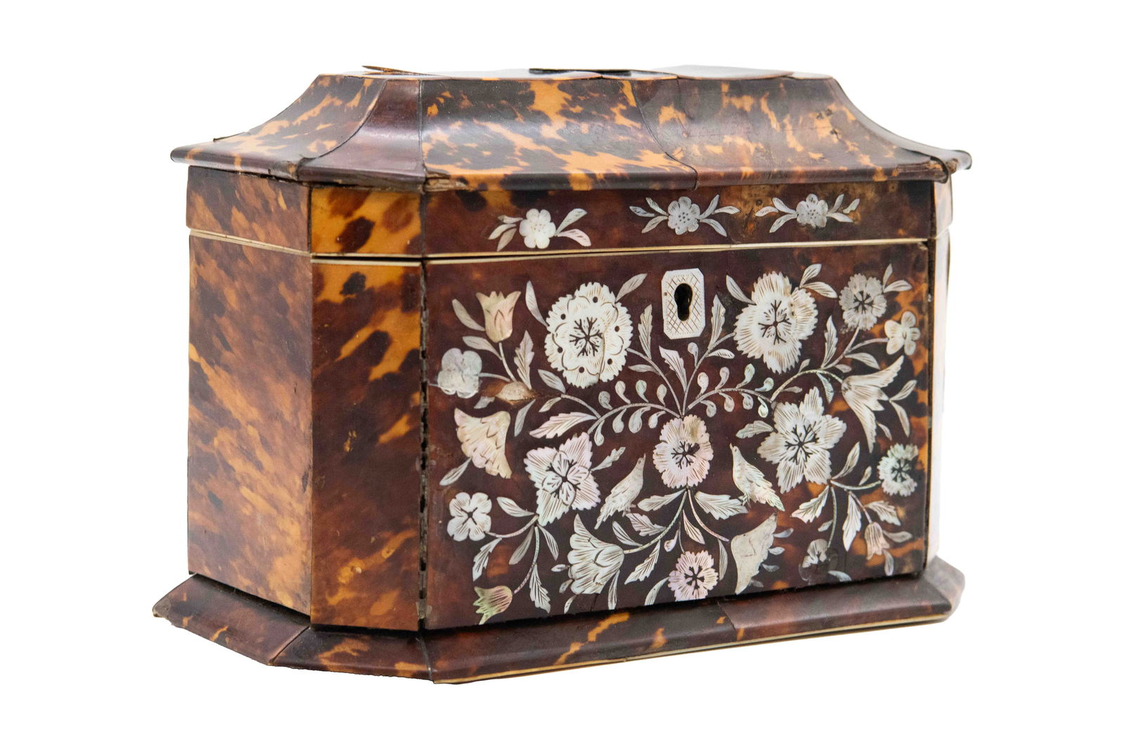 Inlaid Tortoise Shell Tea Caddy (1 of 20)