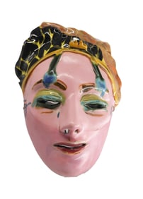 Letitia Eldredge Hand Painted Ceramic Mask c.1979