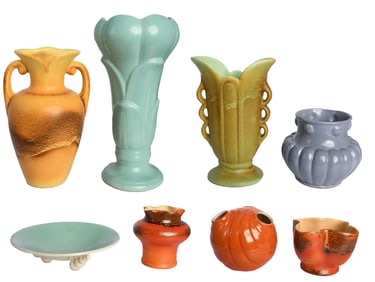 Group of 8 Ceramic Pottery Vases including RumRill