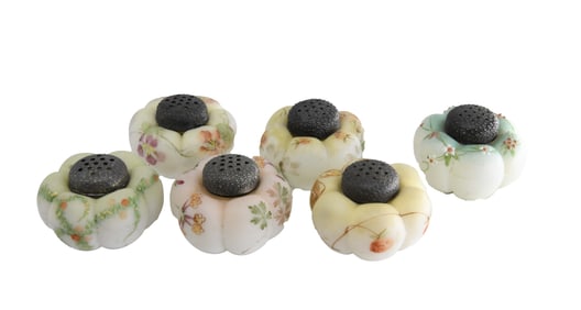Group of 6 Mt Washington Victorian Tomato/Beet Form Shakers