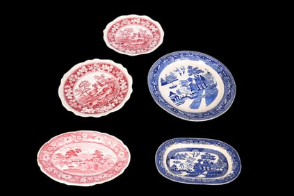 Group of 5 Asstd Copeland Spode & Vitreous Buffalo 1908