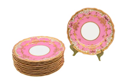 Copeland China England Pink 10.5" Plates