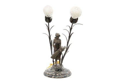 Art Nouveau Bronze Lamp