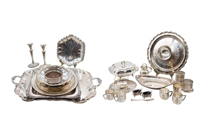 Mixed Group of Silver Plate Serving Dishes
