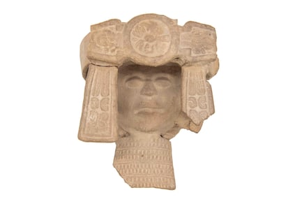 Pre Columbian Pottery Veracruz Bust with Ornate Headdress
