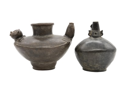 Group of 2 Pre-Columbian Sicán (Lambayeque) Chimú Pottery Vessels