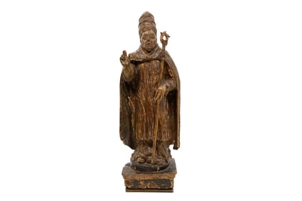 16th Century Northern Spanish Giltwood Figure of a Pope