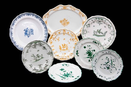 Group of 18th Century Moustiers Sainte Marie France Plates
