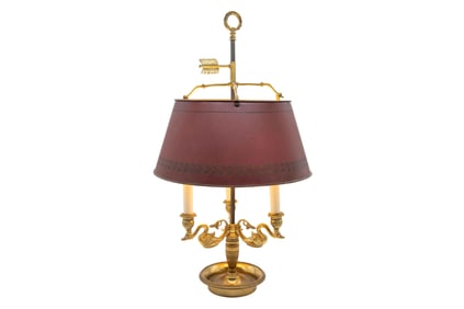 French Brass & Tole Bouillote Lamp