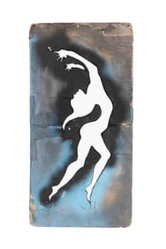 Original Graffiti Street Art Acrobat Stencil, Alex Vallauri