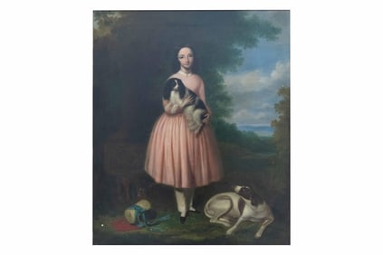 Young Girl with Dogs