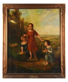 18th Century Oil on Board, The Flight of the Dove - Sargent