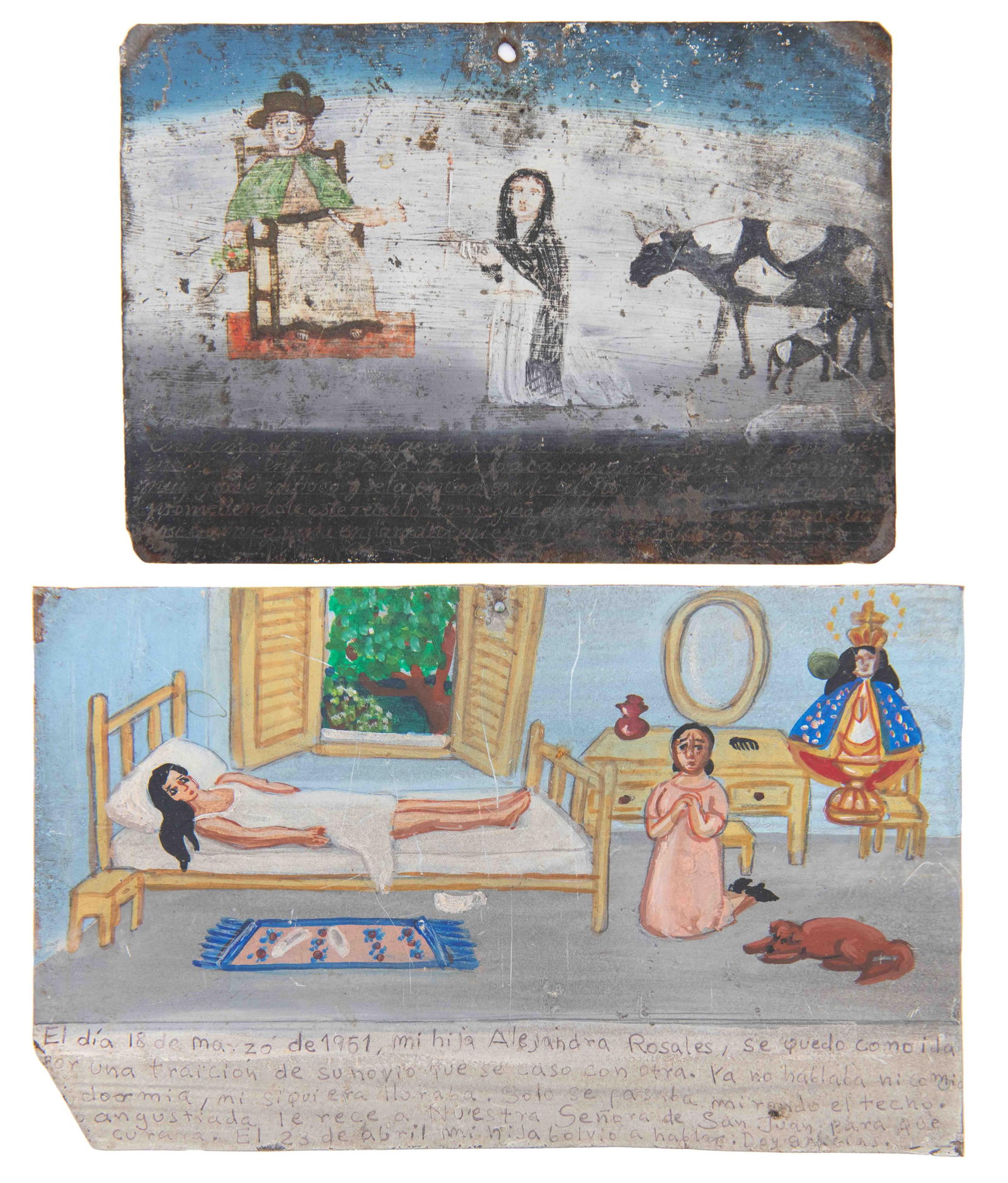 Group of Two Ex-Voto Mexican Retablos (1 of 8)