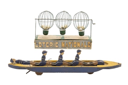Group of Vintage Antique Toys Incl. Loterie Nationale Bingo Cage