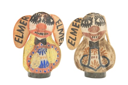 Pair of Elmer Carnival Knockdown Dolls
