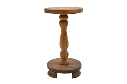 Wood Vasiform Pedestal Side Table