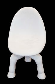 John Dickinson Style Plaster Chair with Three Hoofed Legs
