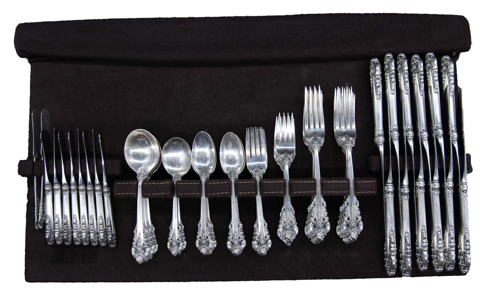Grand Baroque by Wallace 76 Piece Sterling Silver Flatware Set (1 of 10)