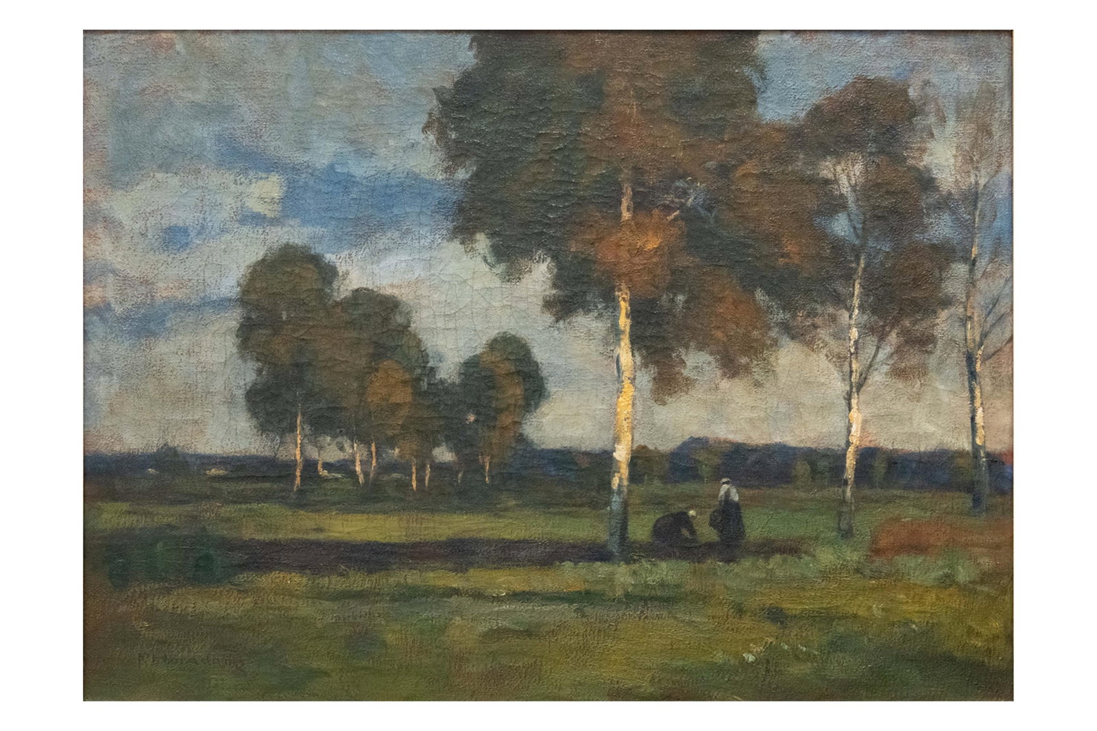 Early 20th Century Landscape Meadow, Oil on Canvas: Early 20th Century Landscape Meadow Oil on Canvas Early 20th Century Landscape Meadow Frame in as is condition Approximate frame size: 28” H x 35.75’ W x 1.75” D Approximate image