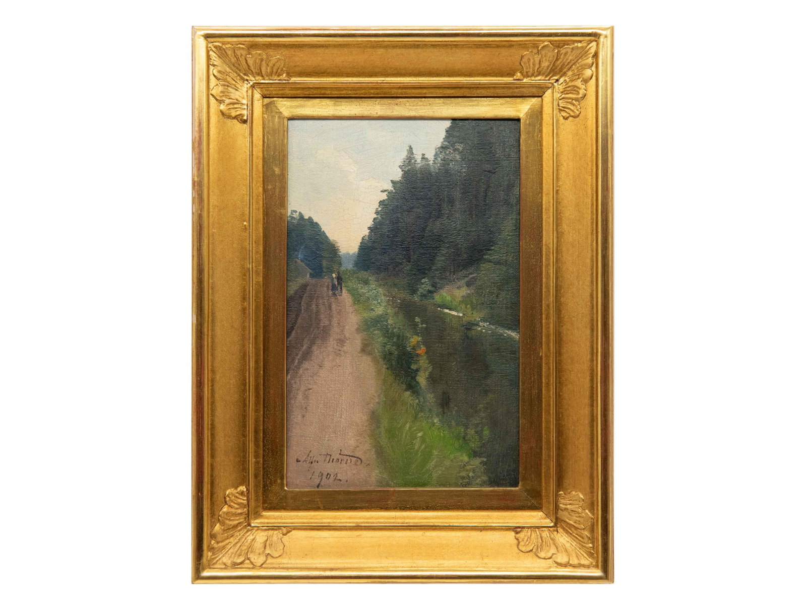 Allen Thorne, Early 20th Century Landscape: Allen Thorne Early 20th Century Landscape Hand signed bottom left 'Allen Thorne 1902' Presented in a gilt frame Approximate frame size: 15.625” H x 11.75” W Approximate image size: 10.5