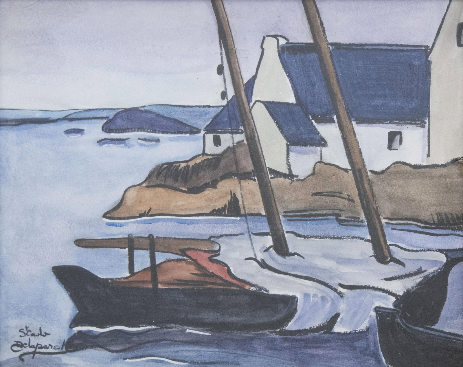 Gaston Henry Delaparede, 1908-1955, St. Carlo, Watercolor & Gouache (1 of 6)