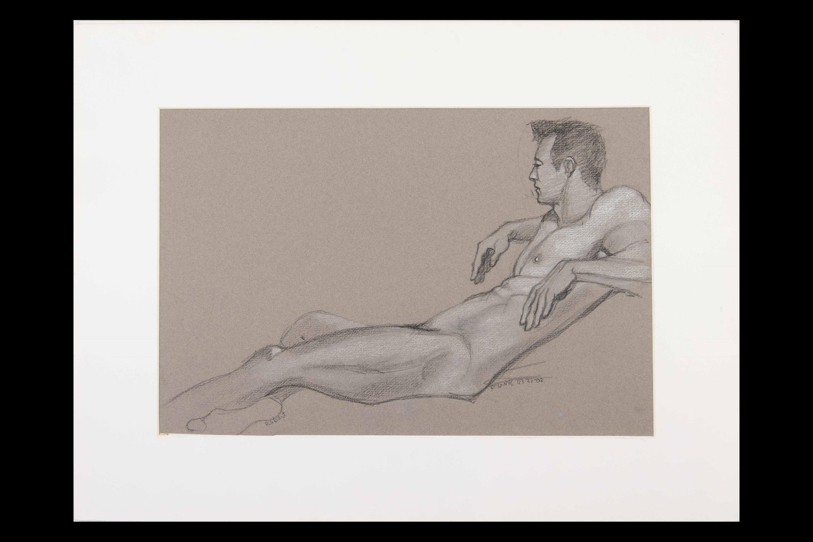 Rogelio Batilo, Nude Figure, 2002, Charcoal on paper (1 of 8)