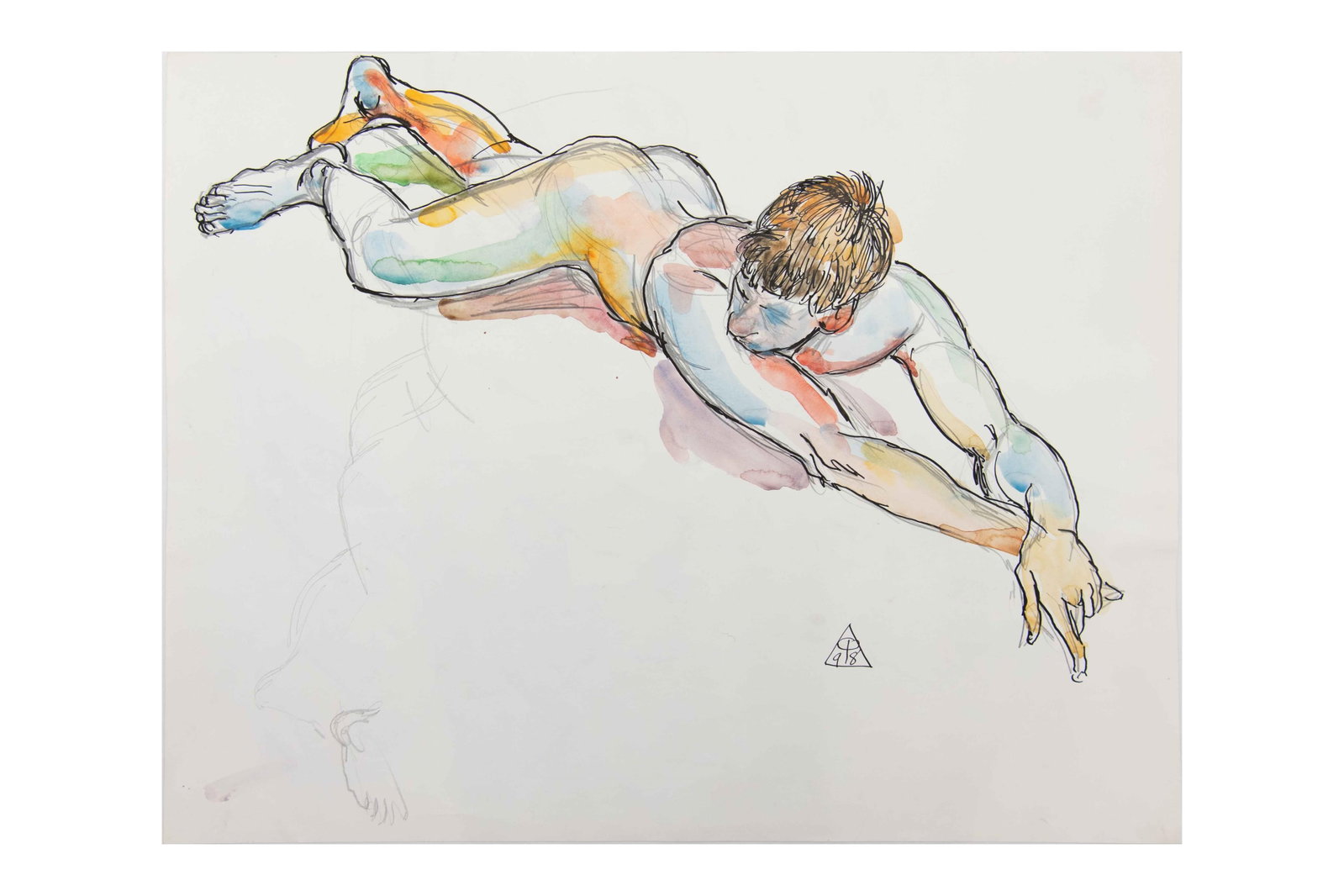 Carlo Pittore, American (1943-2005), Untitled 1998, Watercolor & Ink on Paper: Carlo Pittore American, (1943-2005) Untitled 1998 Watercolor & Ink on Paper Carlo Pittore aka. Charles Stanley Approximate size: 25.5” x 19.5” COA included from the Carlo Pittore Fou
