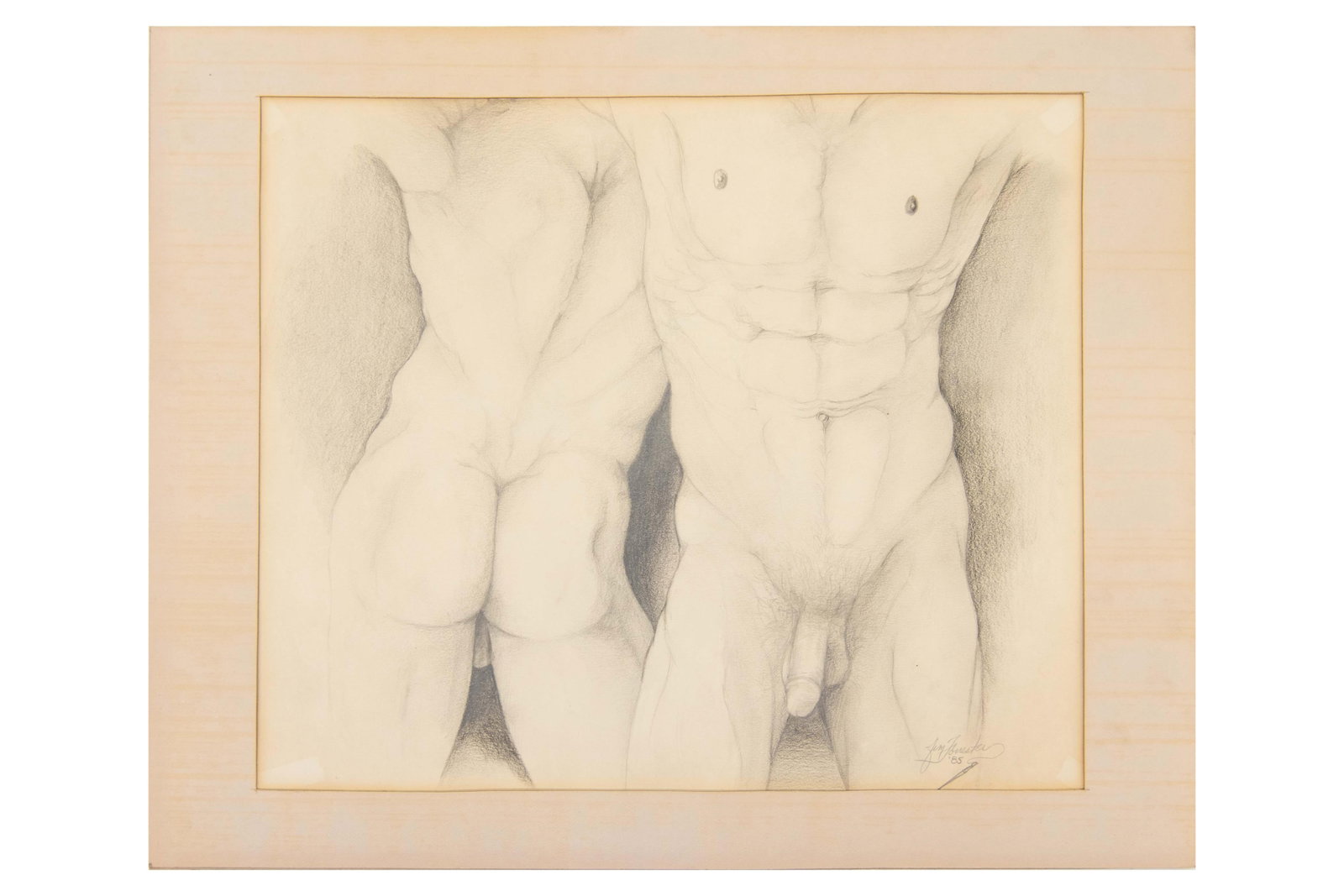 Jim Forrester, American , Nude Male Torso Sketch, 1985, Pencil on Paper (1 of 7)