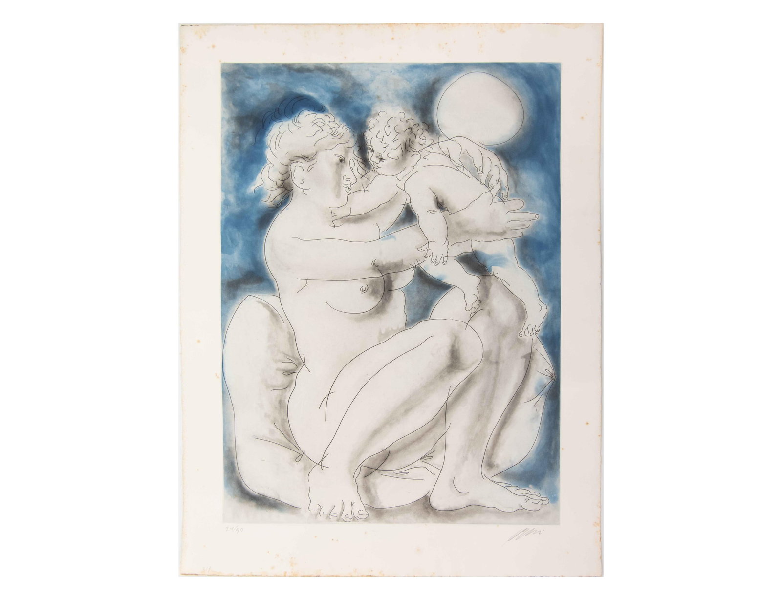 Hans Erni, Swiss 1909-2015, Mother Frolicking with her Child (1 of 4)