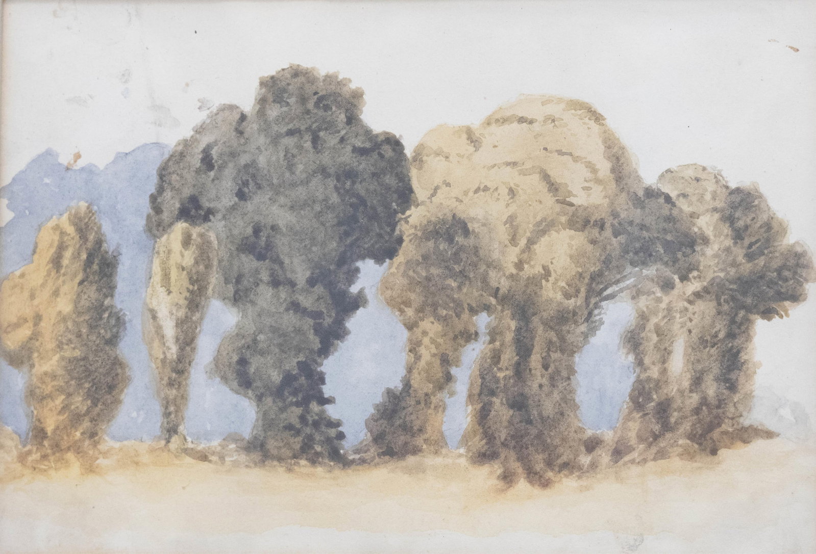 Landscape c.1860, Watercolor: Landscape Watercolor Approximate frame size: 12.25” H x 16.5” W Approximate image size: 6.25” H x 9.25” W