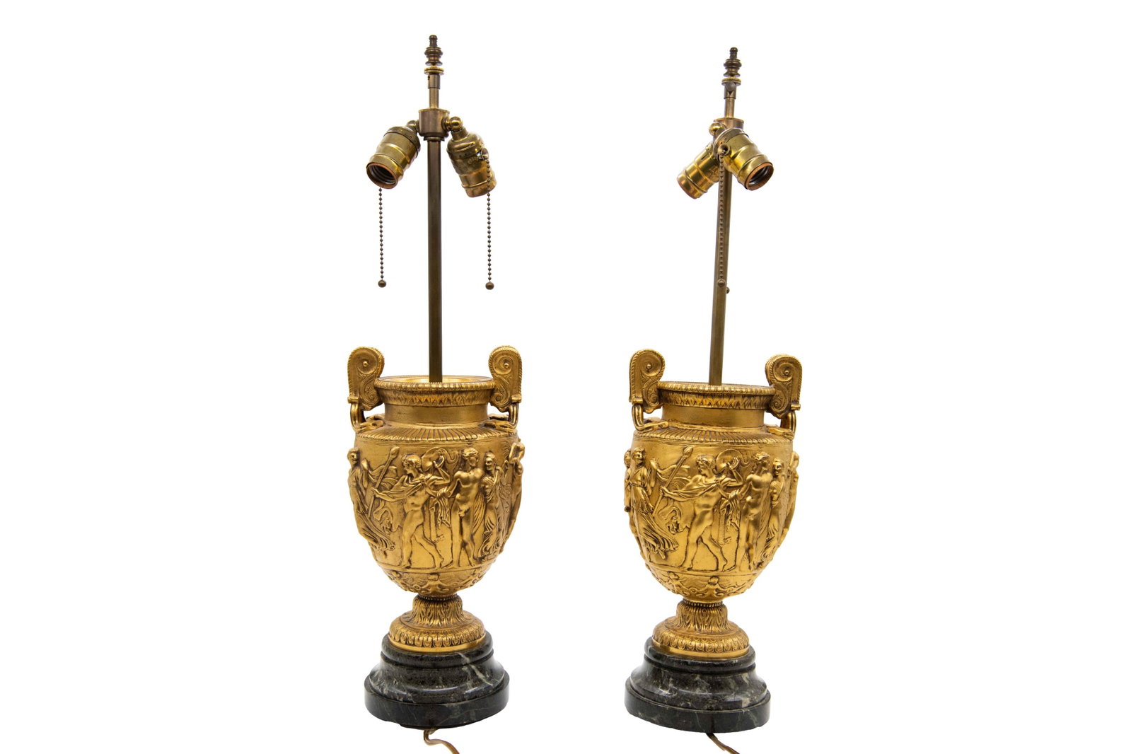 Pair of 19th Century Ferdinand Barbedienne Empire Revival Bronze Urn Lamps (1 of 14)