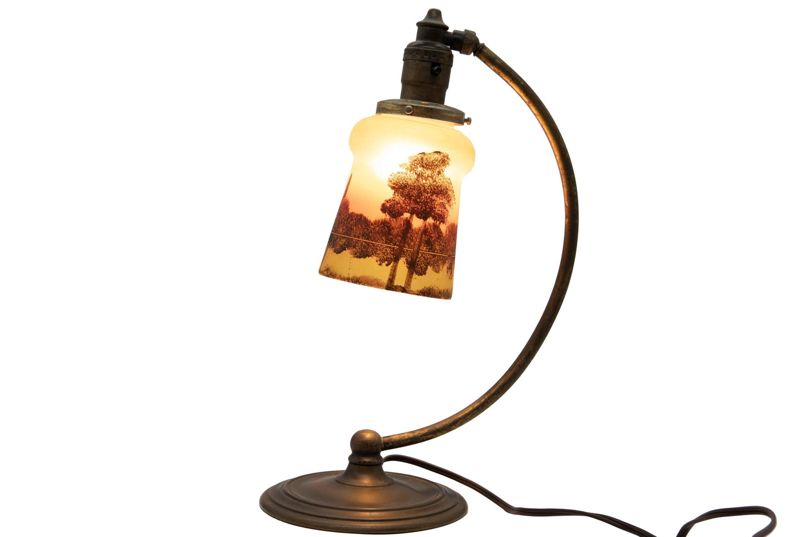 Reverse Painted Curve Base Table Lamp (1 of 4)